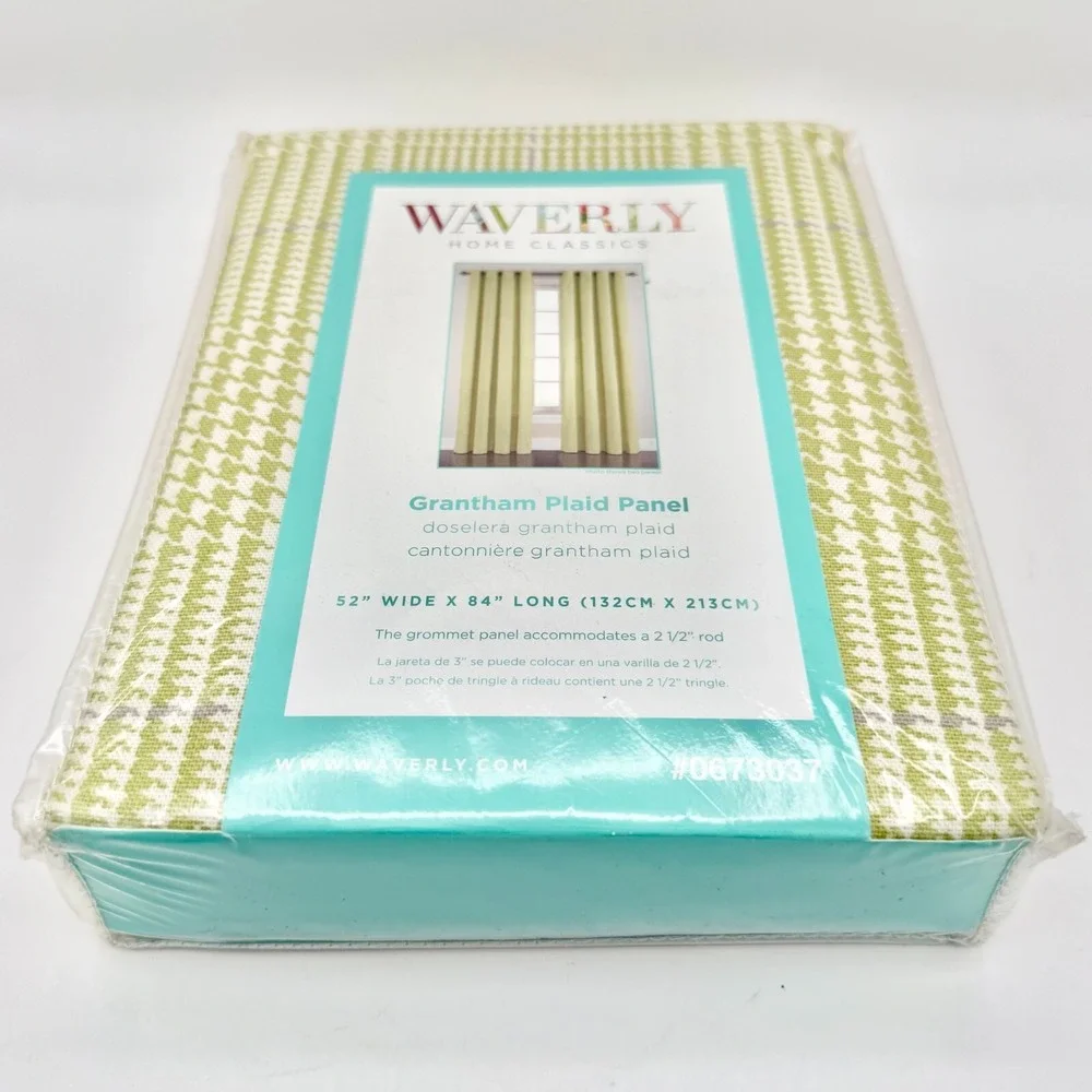 Waverly Grantham Plaid Celery Green Grommet Panel 52